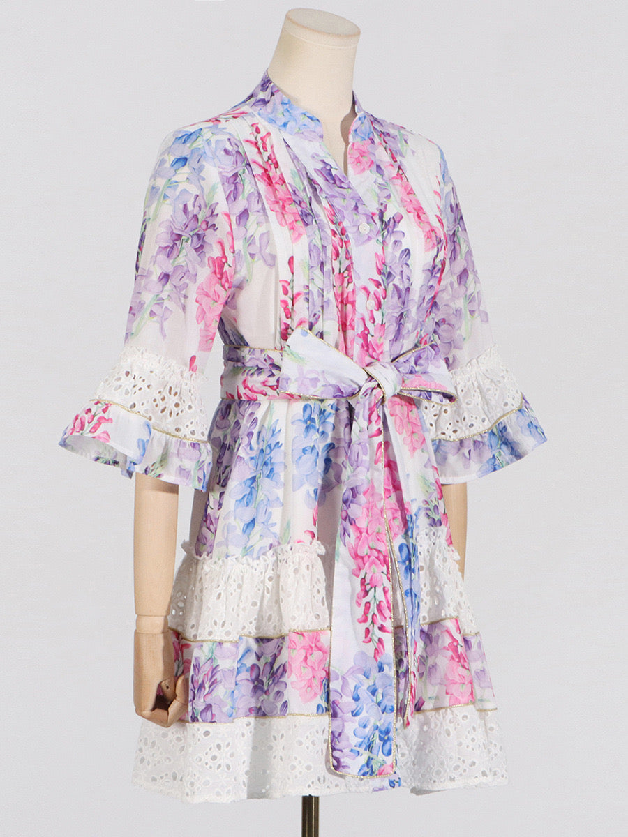 Kimora Floral Belted Mini Dress