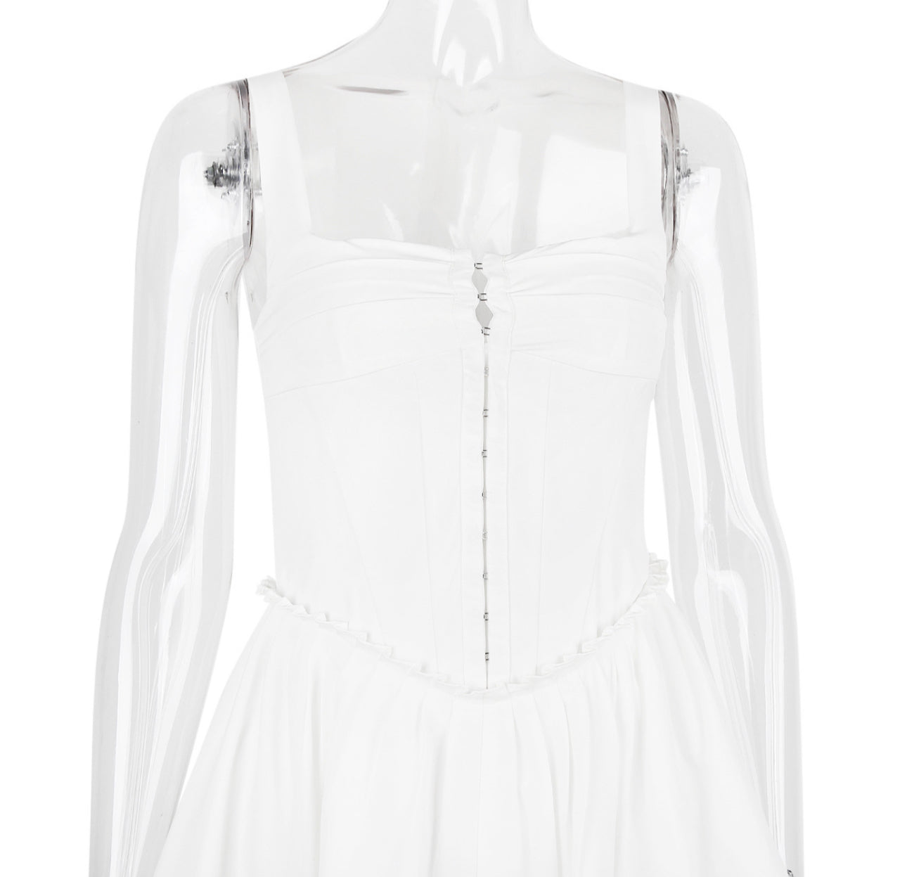 CUPID WHITE PLEATED MINI DRESS - White