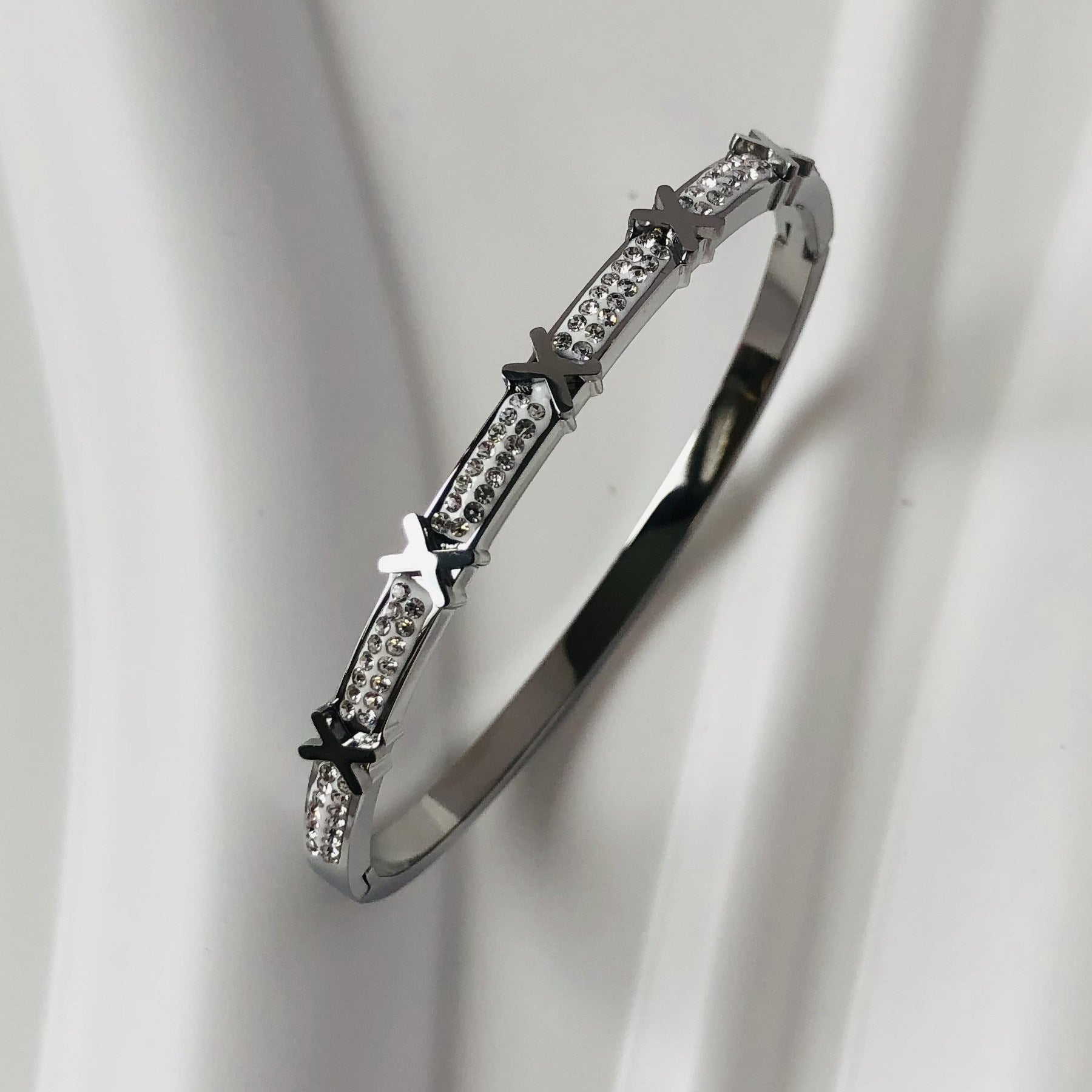 Stainless steel mud diamond bracelet set