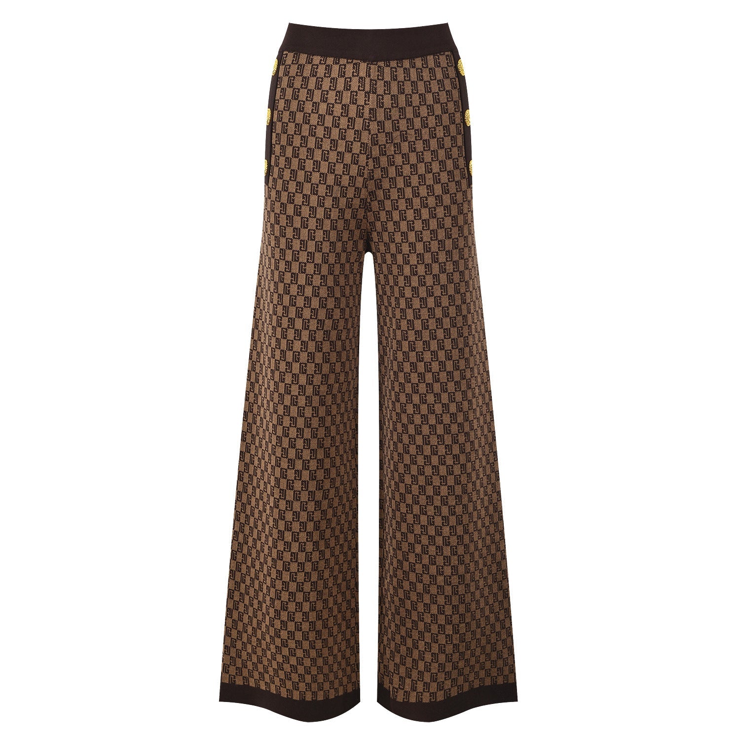 V-neck metal buckle jacquard suit