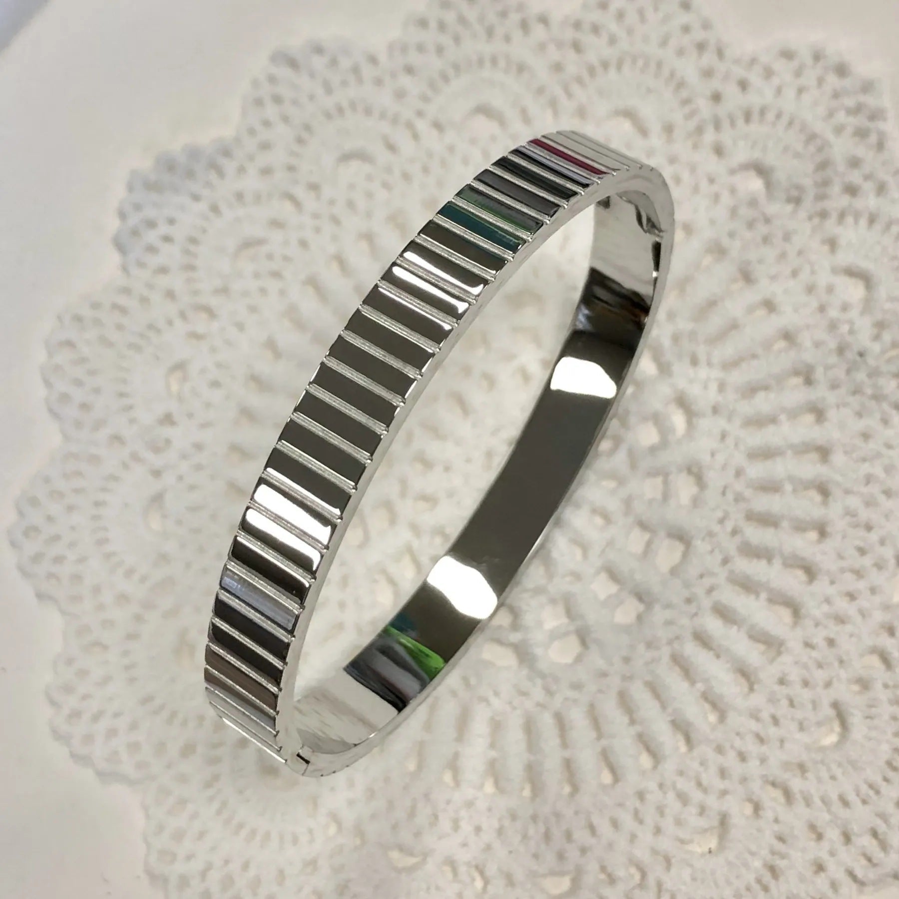 Stainless steel mud diamond bracelet set