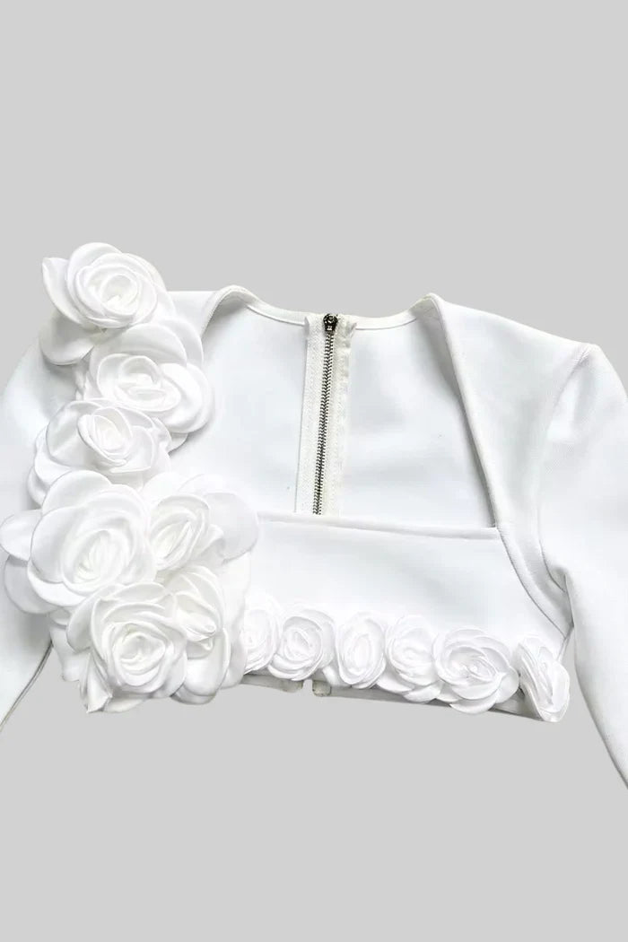 Two Piece Flower Detail Top and Maxi Skirt