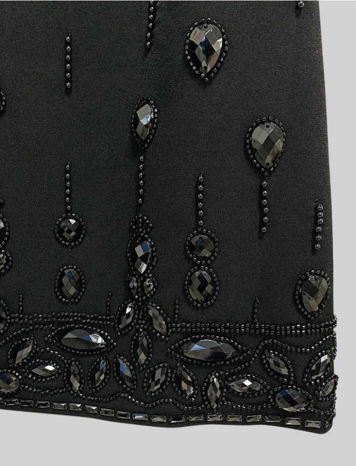 Diamond Embellished Co-Ord with Mini Skirt