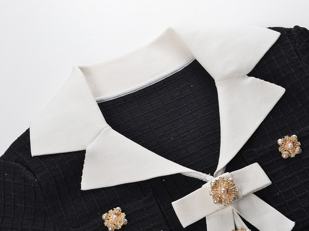 Self-Portrait embellished bouclé minidress