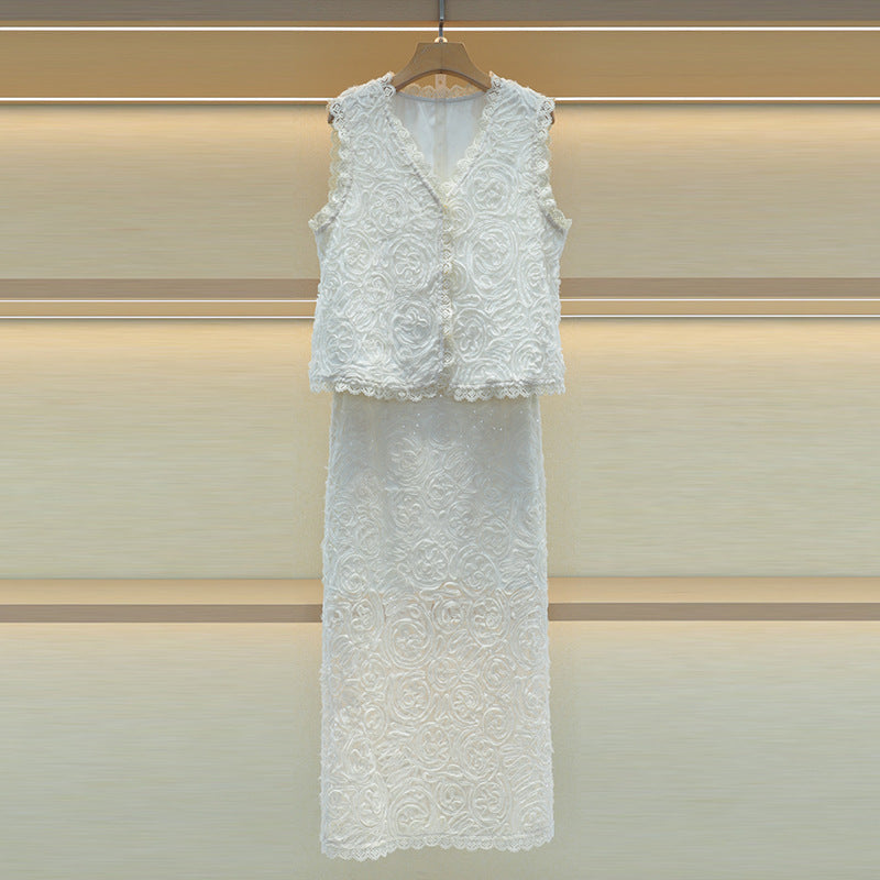 flower top long skirt high waist