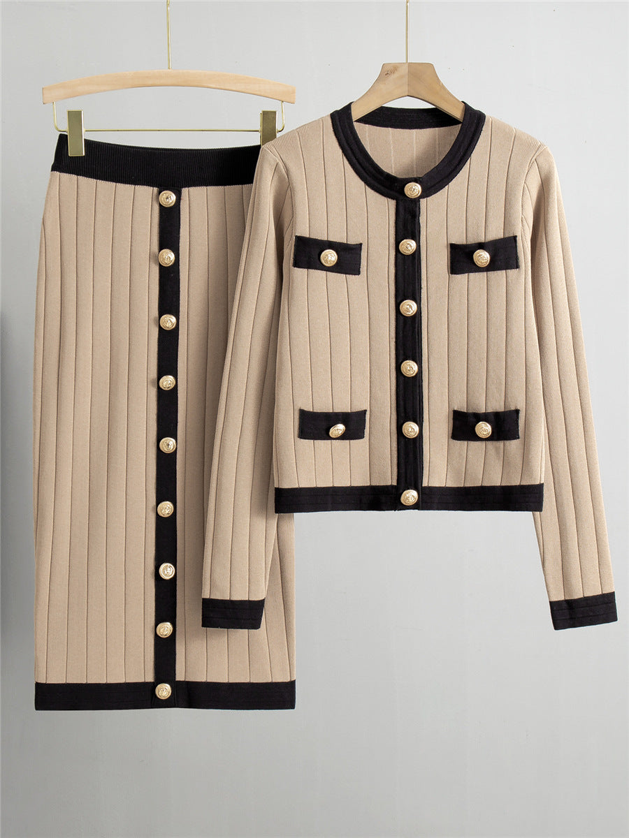 Matching knitted cardigan set