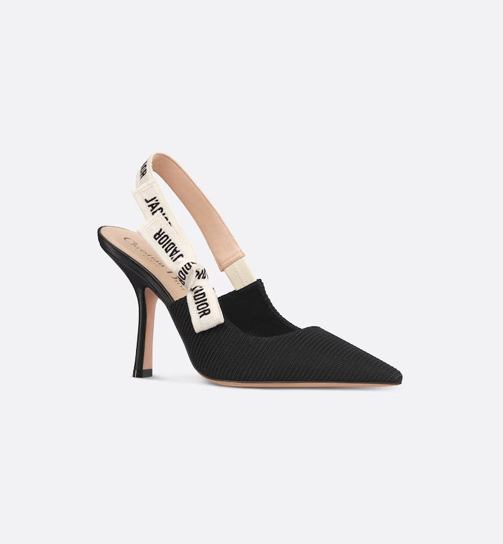 Dio-slingback pump Black Technical Fabric