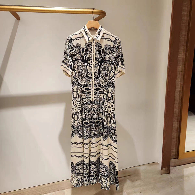 POLO Collar Floral Dress