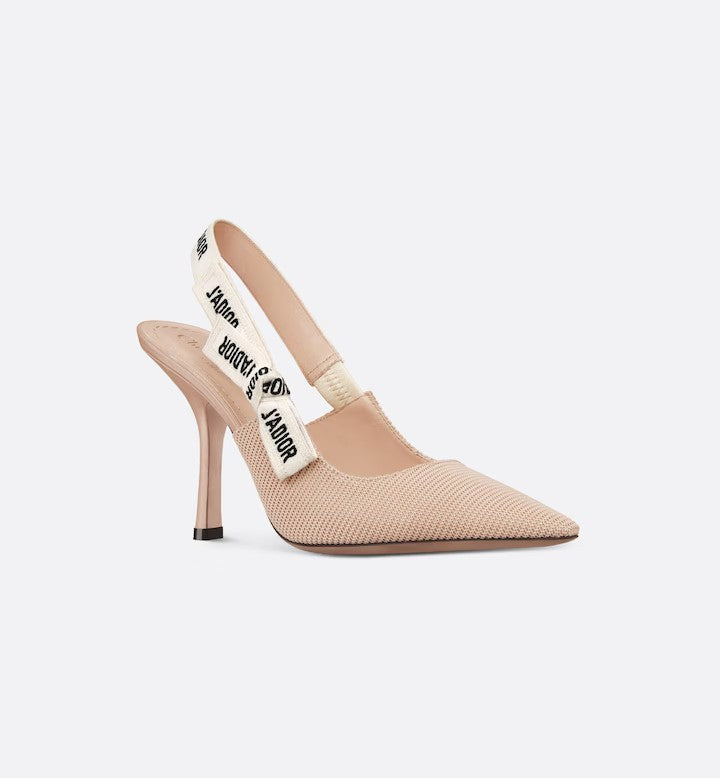 Dio-slingback pump Nude technical fabric