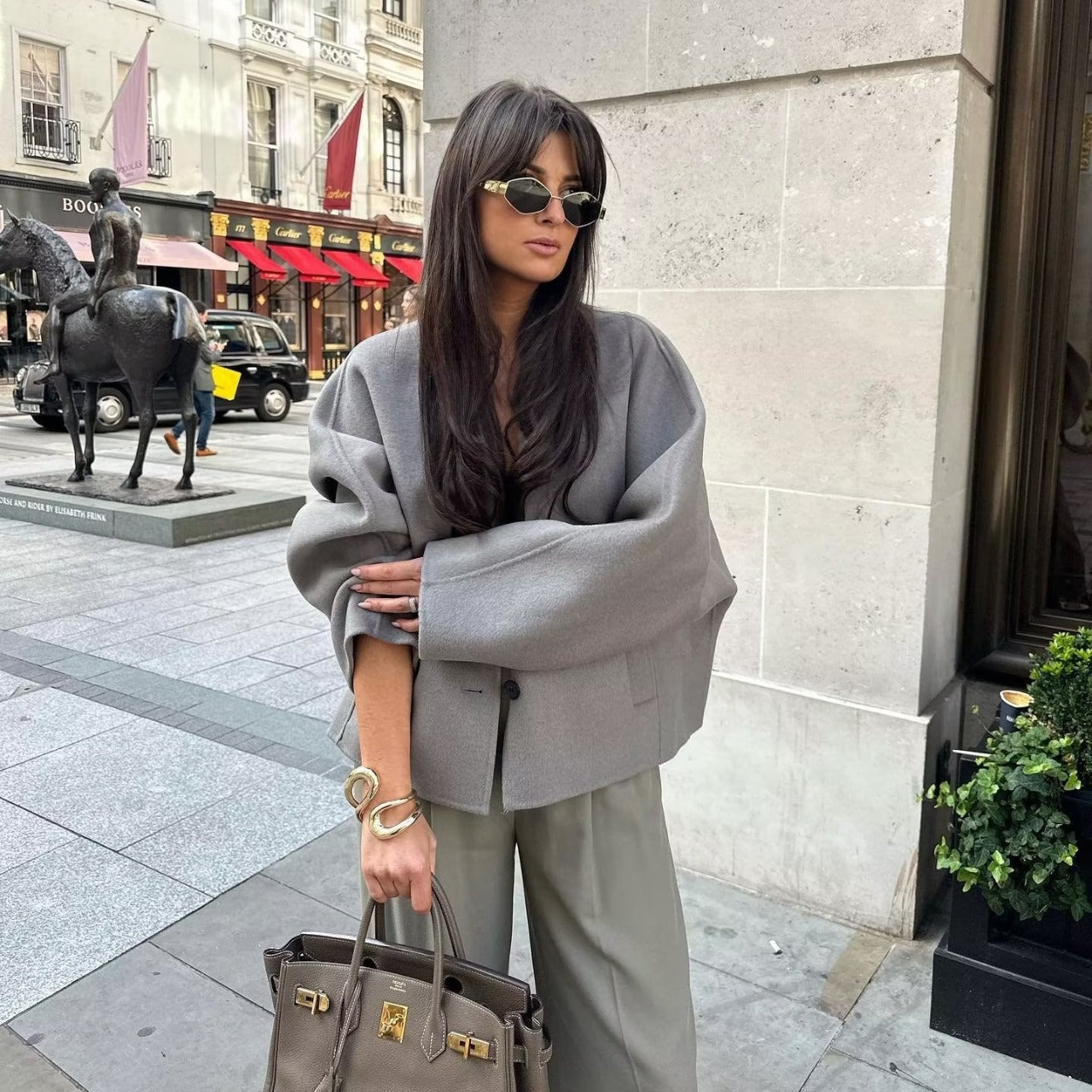 Winter woolen kimono jacket