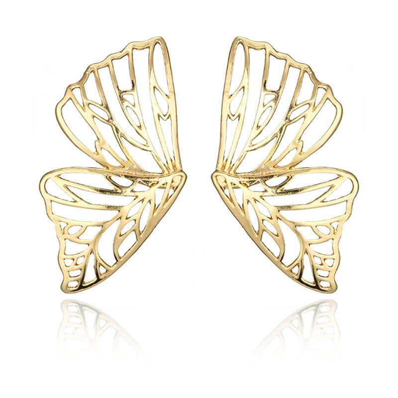 Short hollow butterfly wings shape stud earrings