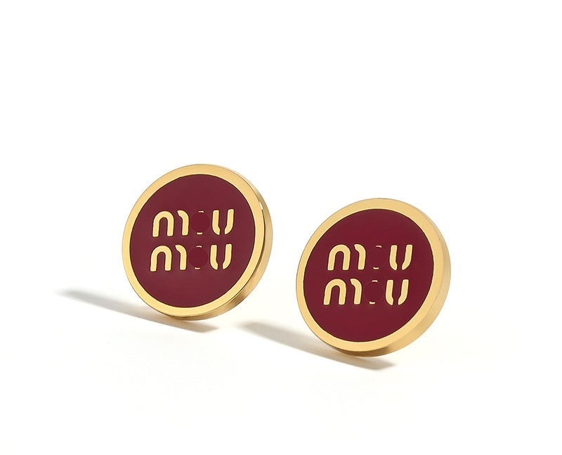 MIU letter stud earrings