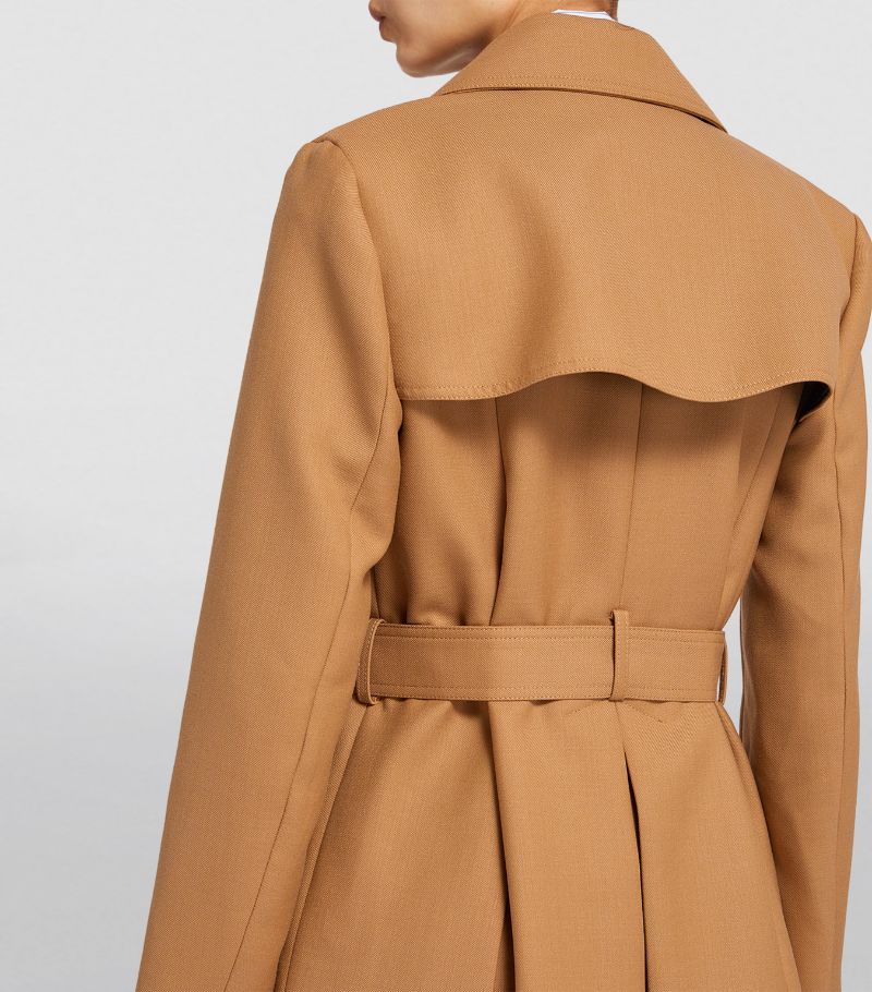 SANDRO Wool-Blend Trench Coat