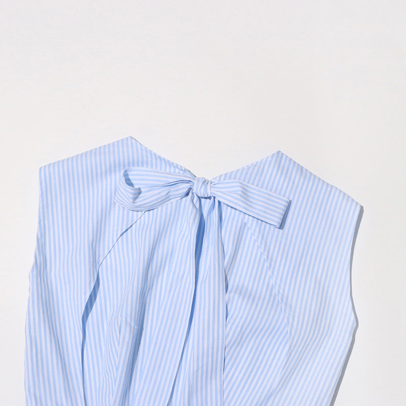 Lace-up stitching flower dress