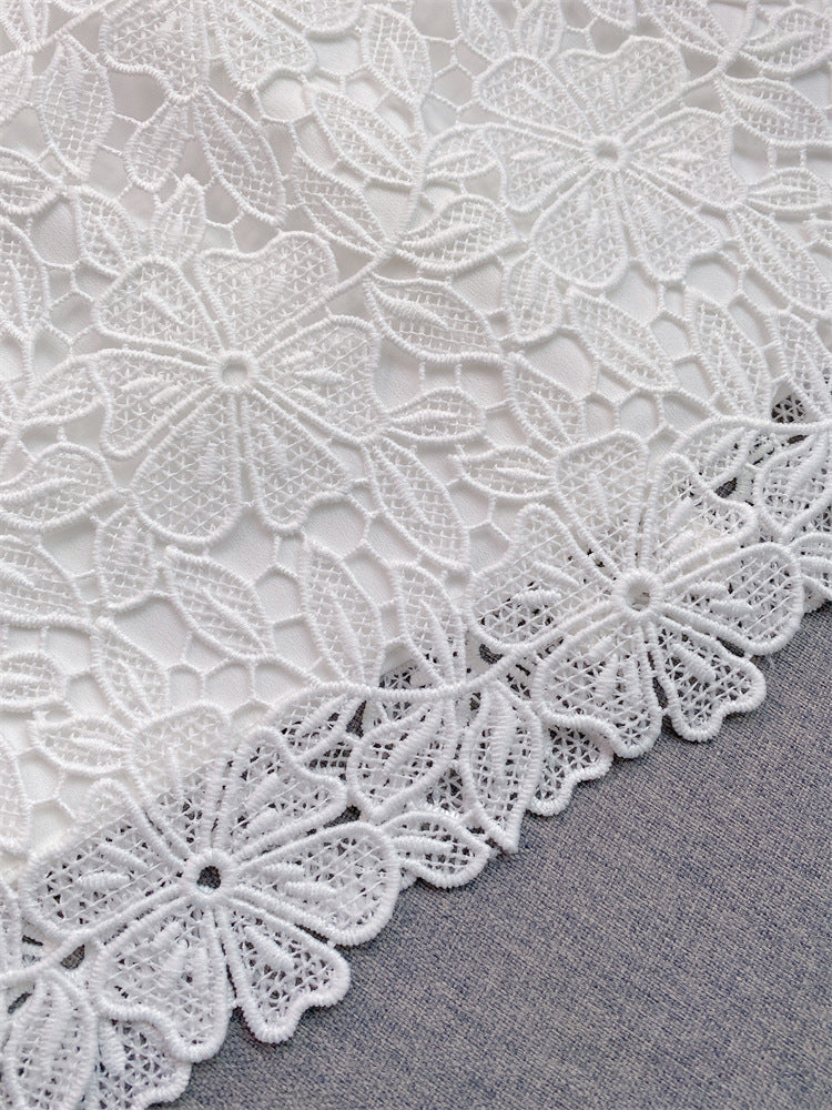 Crochet ,short round neck dress