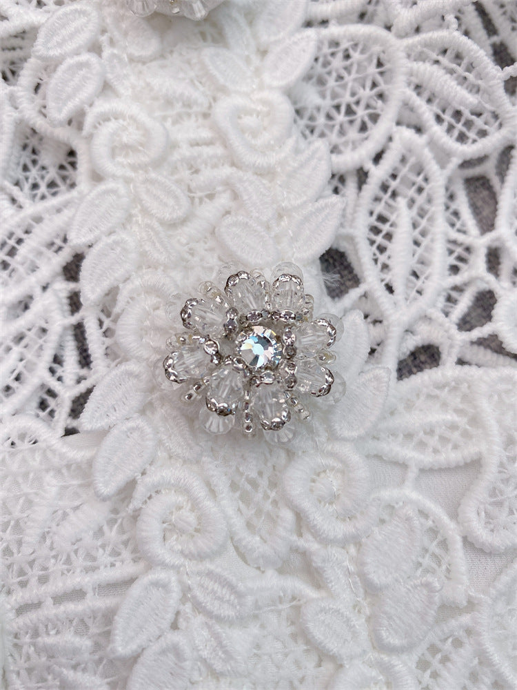 Crochet ,short round neck dress