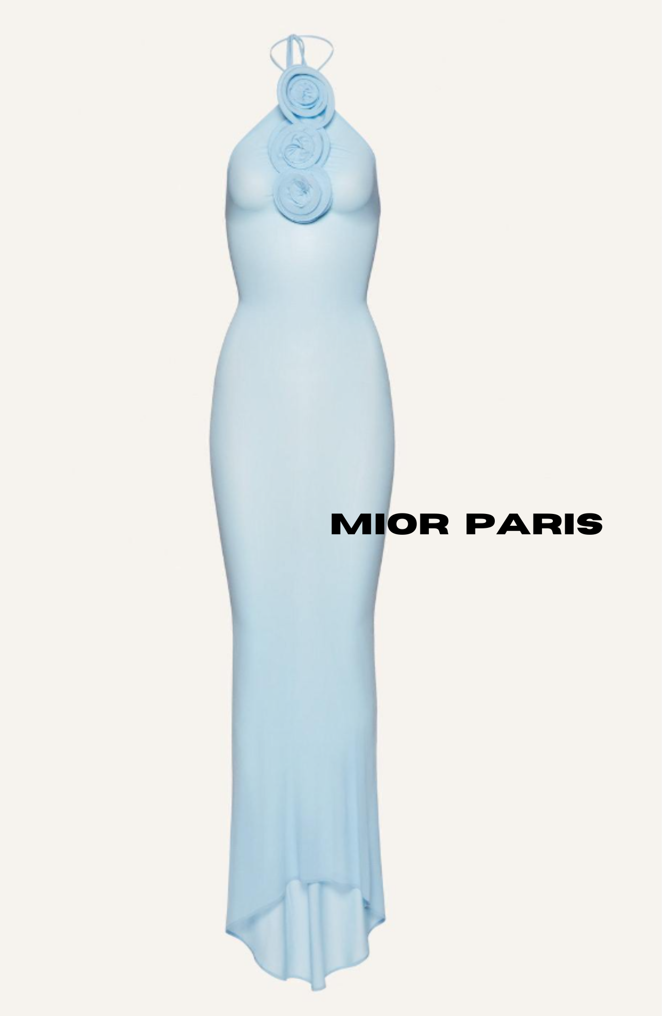 VALERIE SHEER JERSEY HALTER MAXI DRESS – BABY BLUE