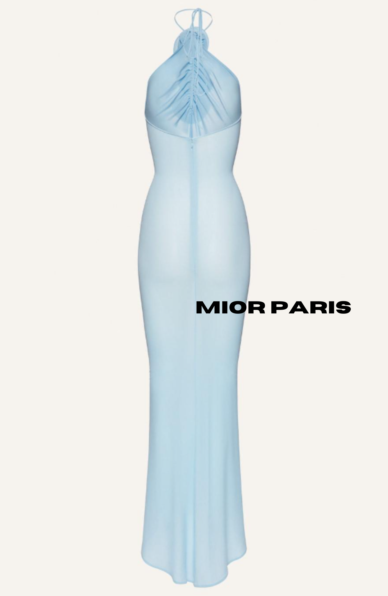VALERIE SHEER JERSEY HALTER MAXI DRESS – BABY BLUE
