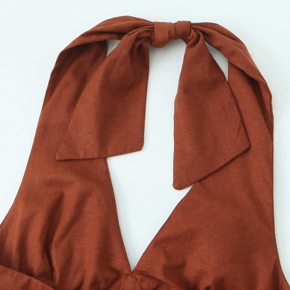 Zar Linen-blend Slim Fit Midi Dress