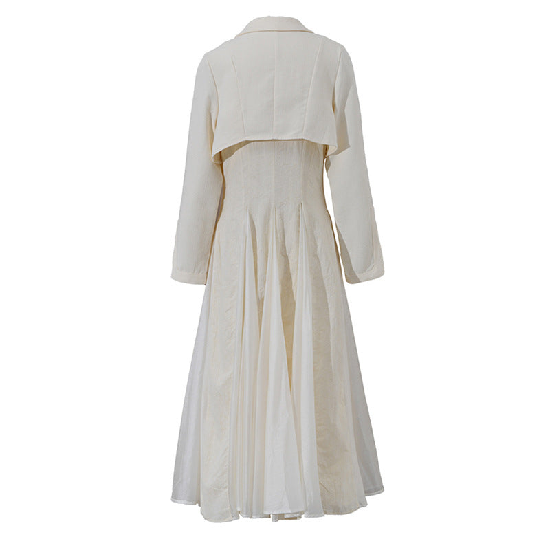 Spring new suit collar swing dress