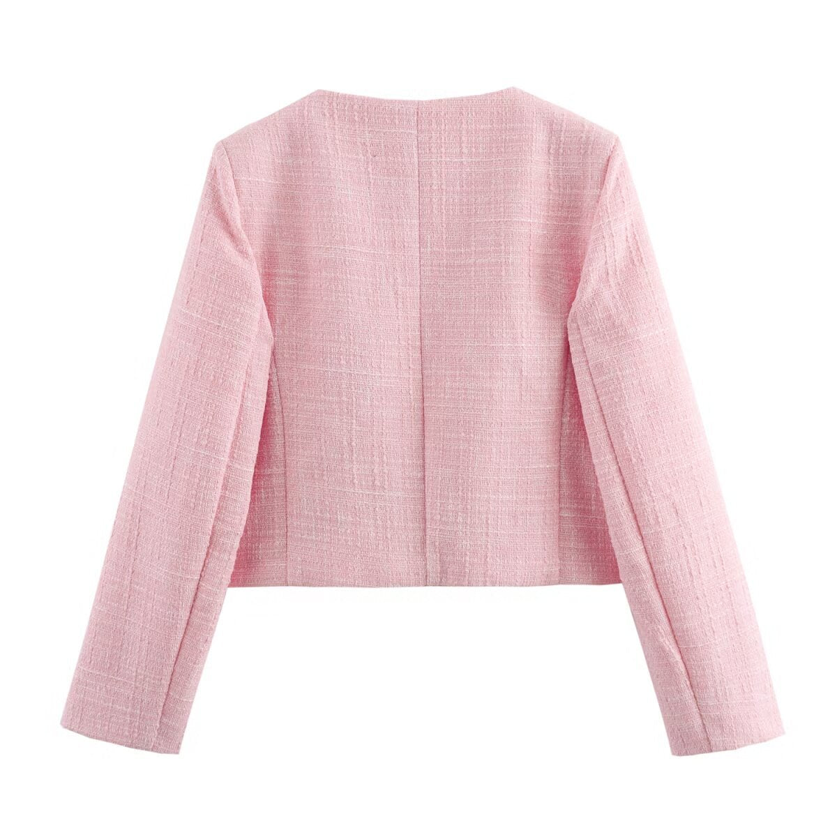 women's textured round neck blazer
