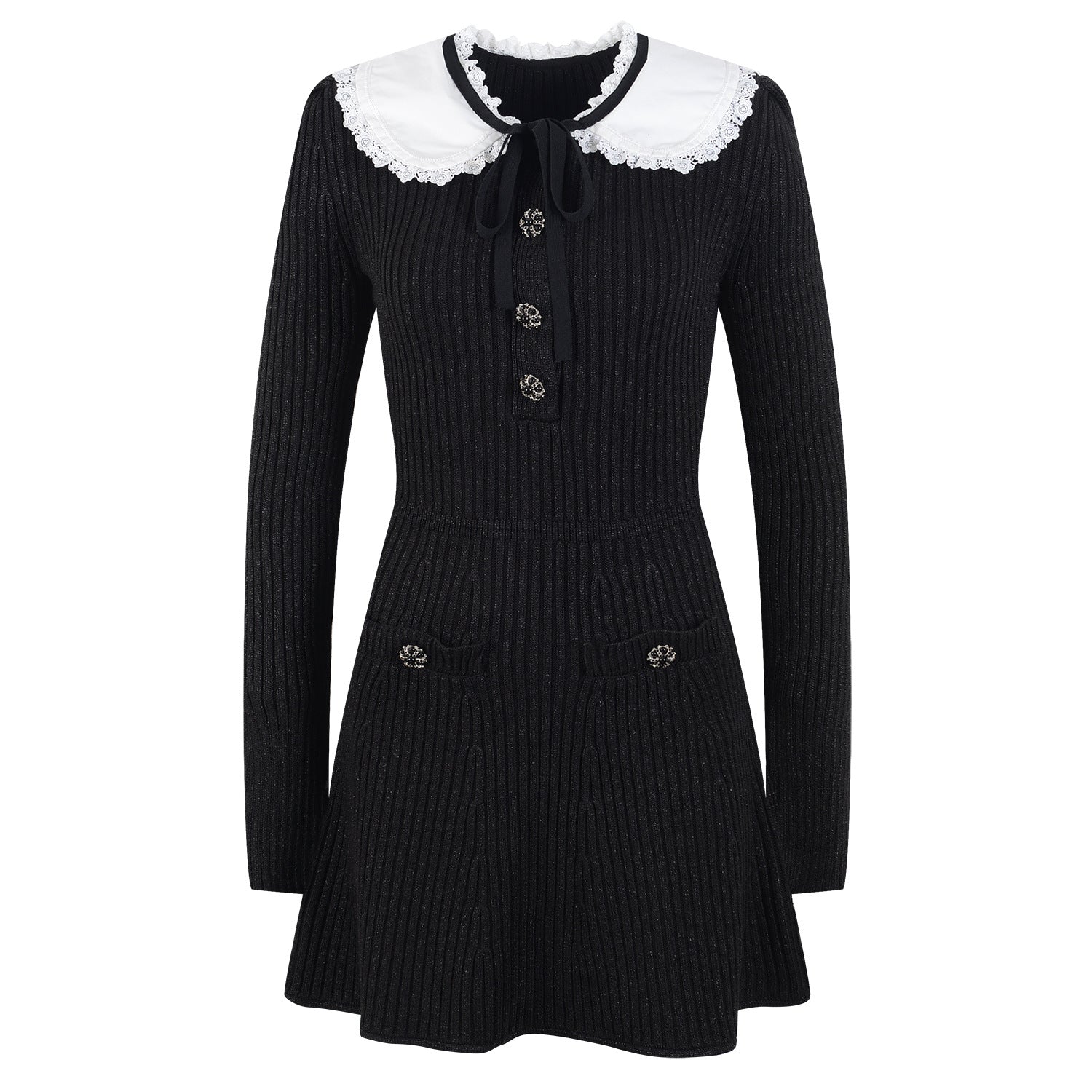 Hepburn Style Doll Neck Dress