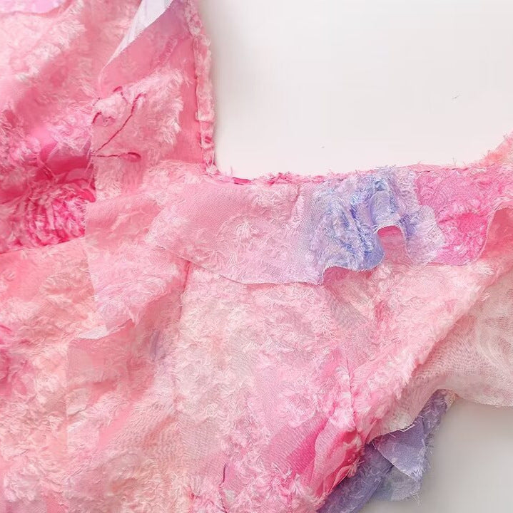 Zar Ruffle Trim Slim Slip Dress