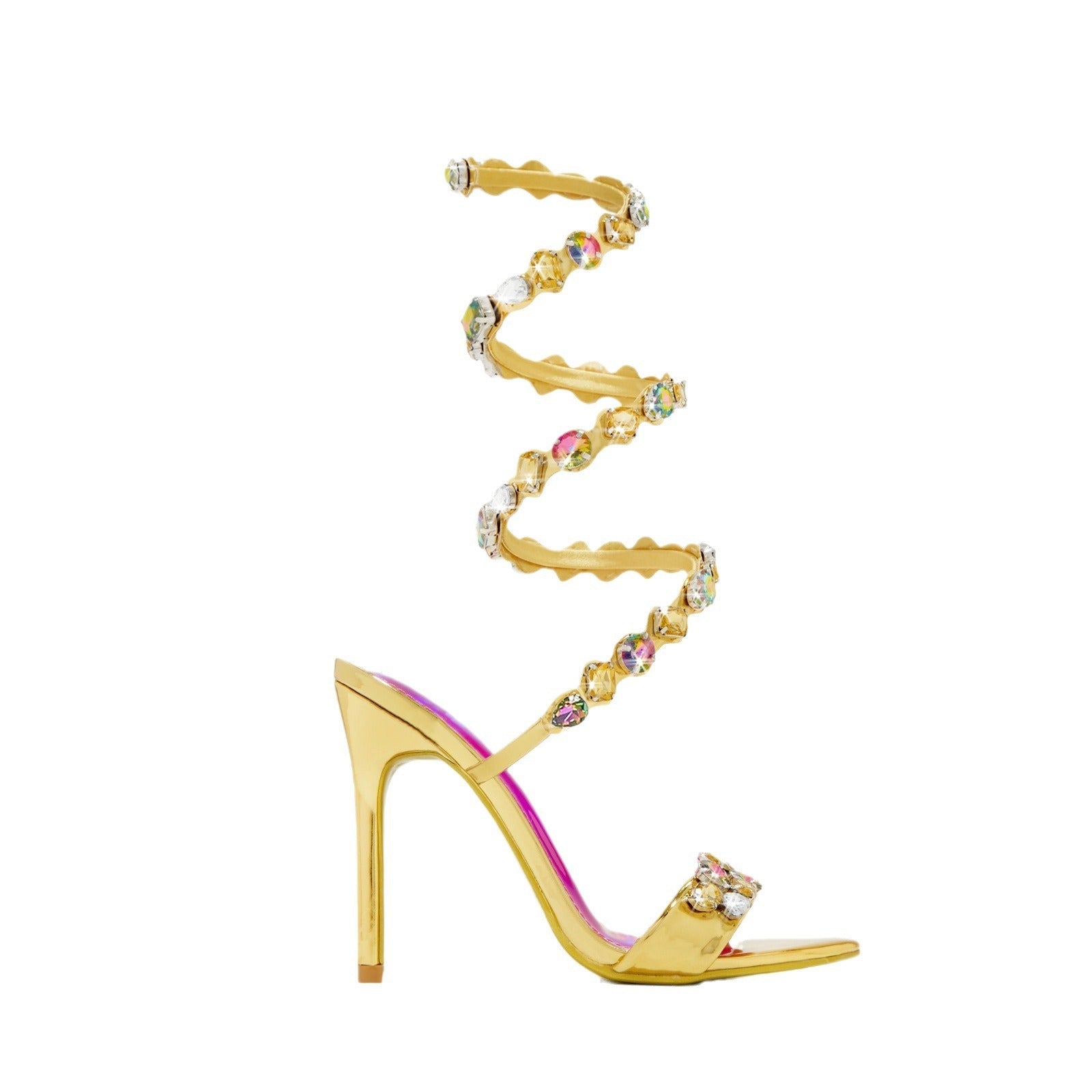 Studded heels-Black & Golden