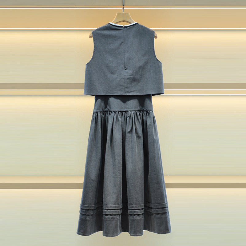 Diamond Sleeveless High Waist Dress Set