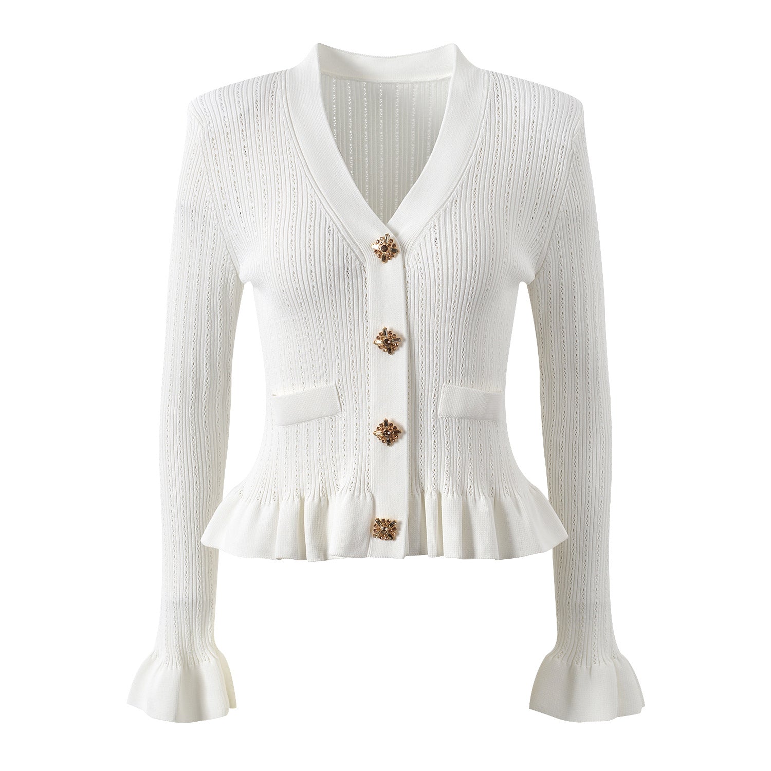 V-neck, single-breasted, fungus, and cuffs set