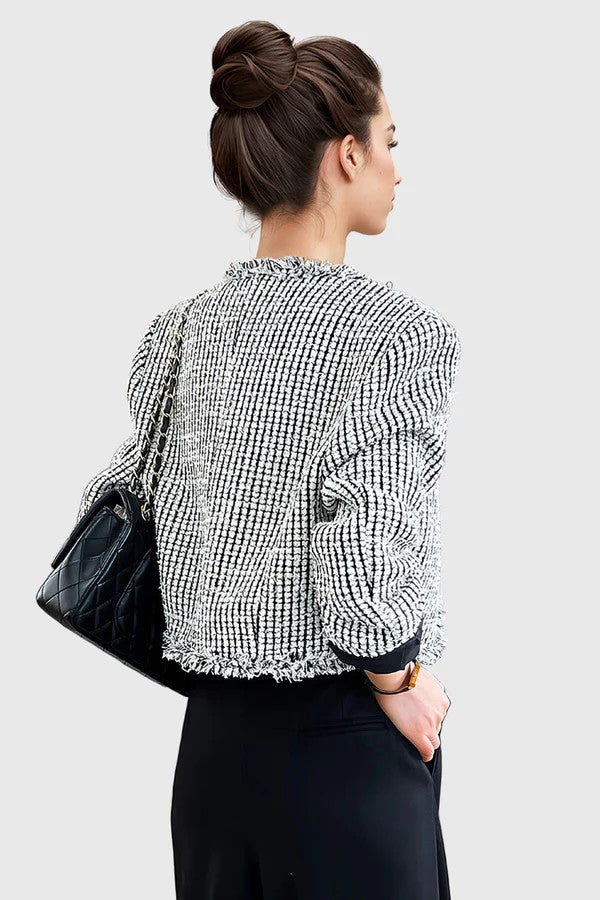 Plaid Short Tweet Jacket