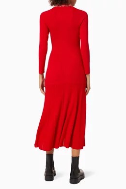 Sandro Esmeralda Midi Dress in Viscose Knit