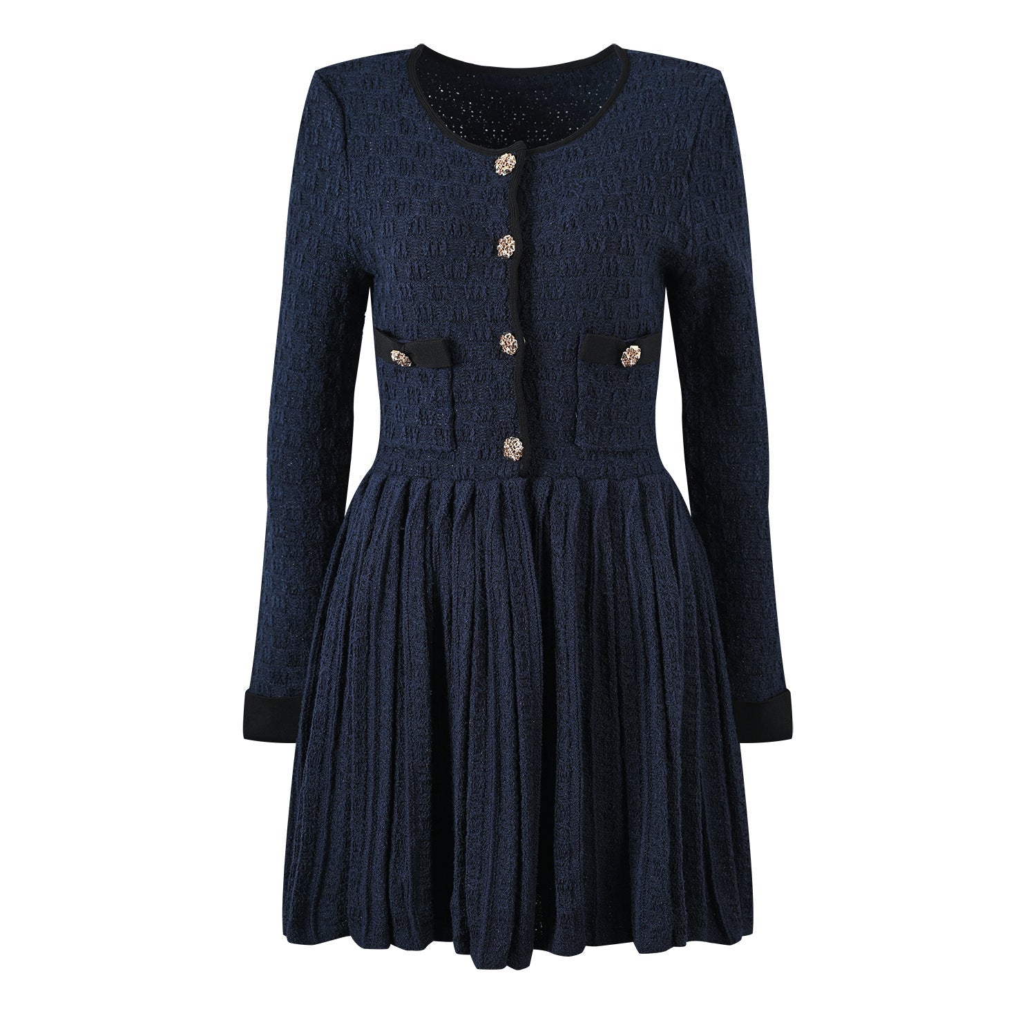 knit pressed pleated dress