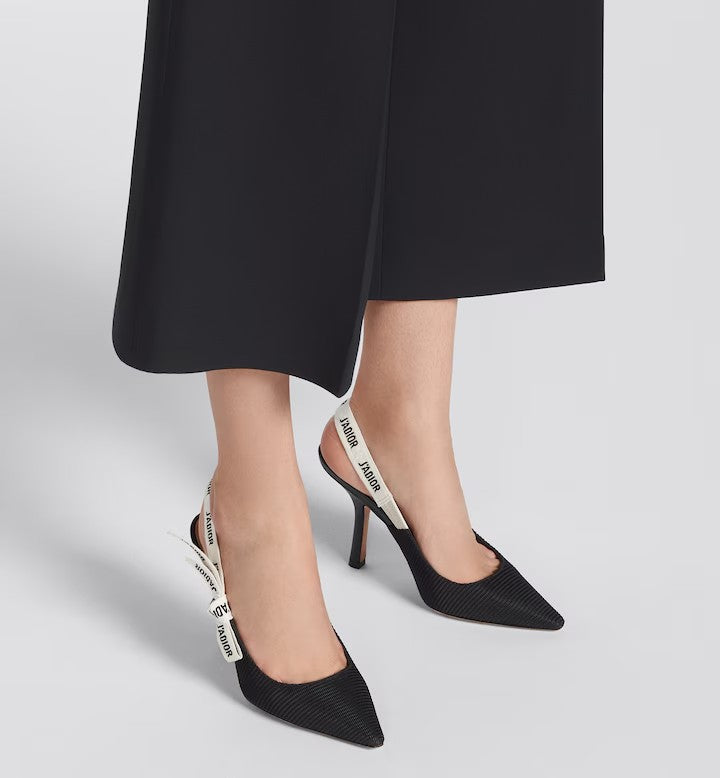 Dio-slingback pump Black Technical Fabric
