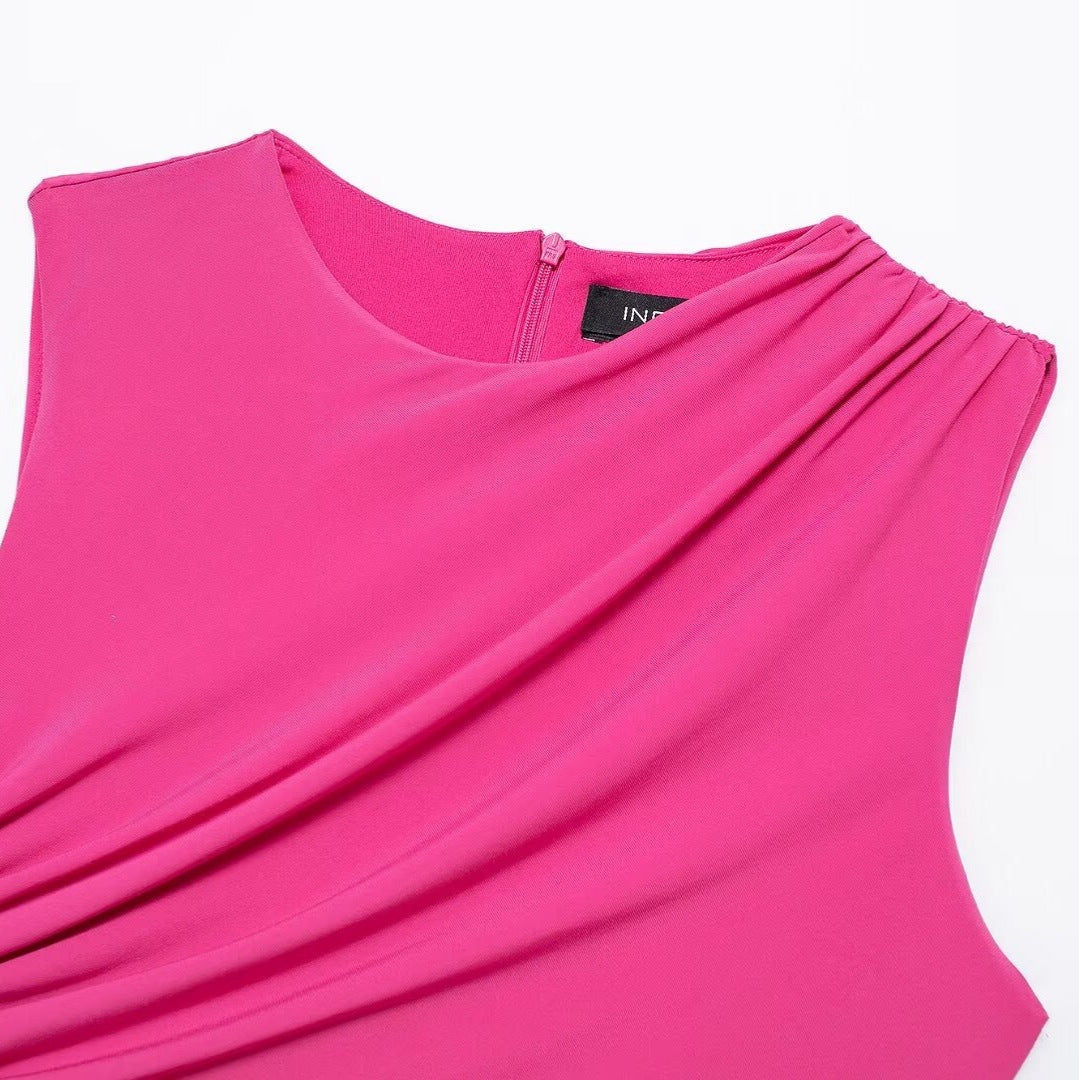 Zar Slim Pleated Embellished Maxi Dress