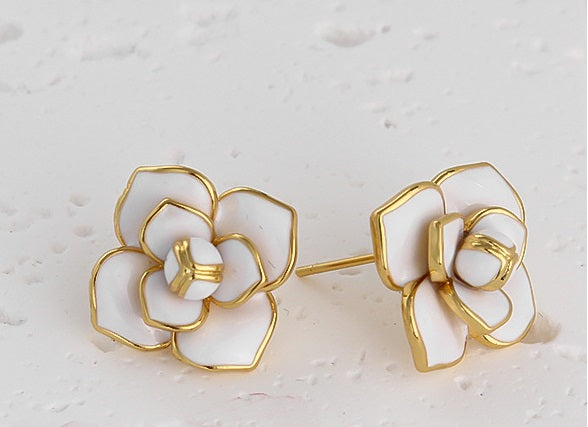 CELINE glazed studs earings