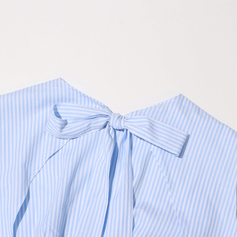 Lace-up stitching flower dress