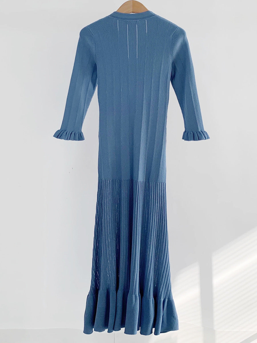 SandroRib knitted midi dress