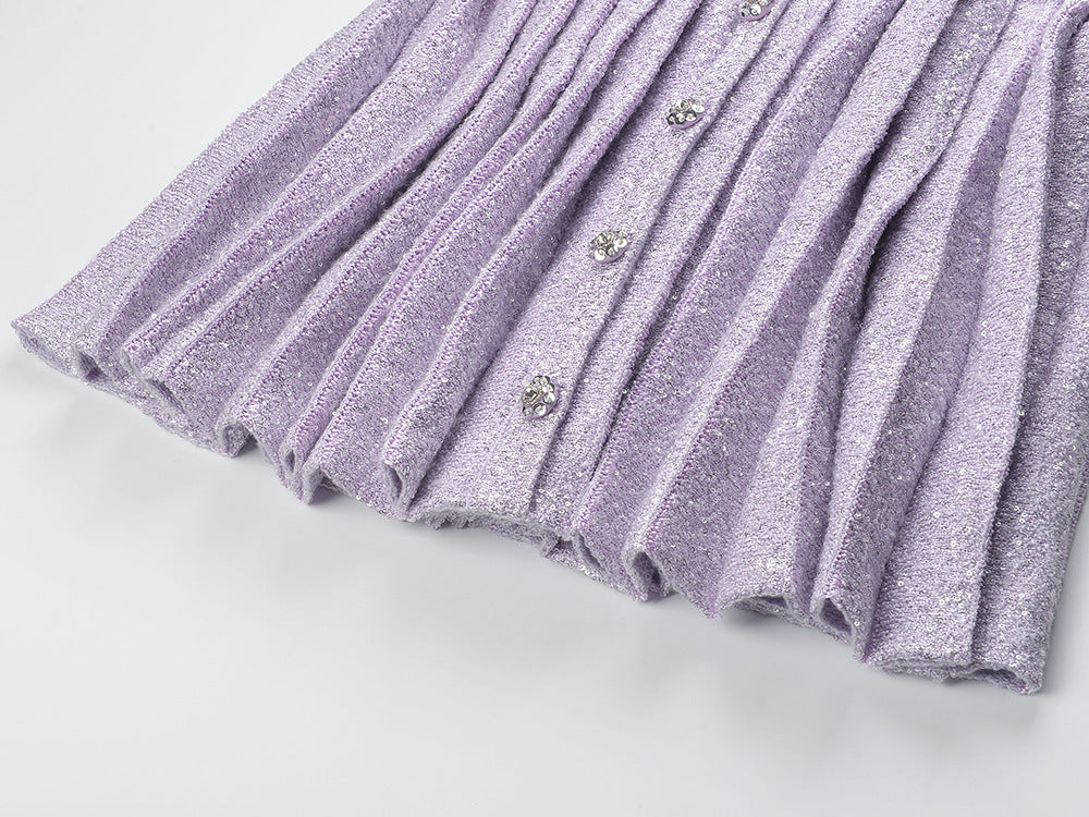 Long Sleeves Pleated Skirts