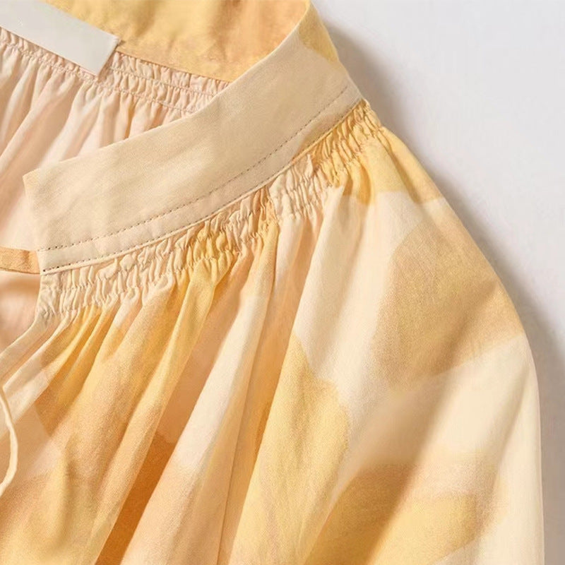 Lace-up women's printed dress