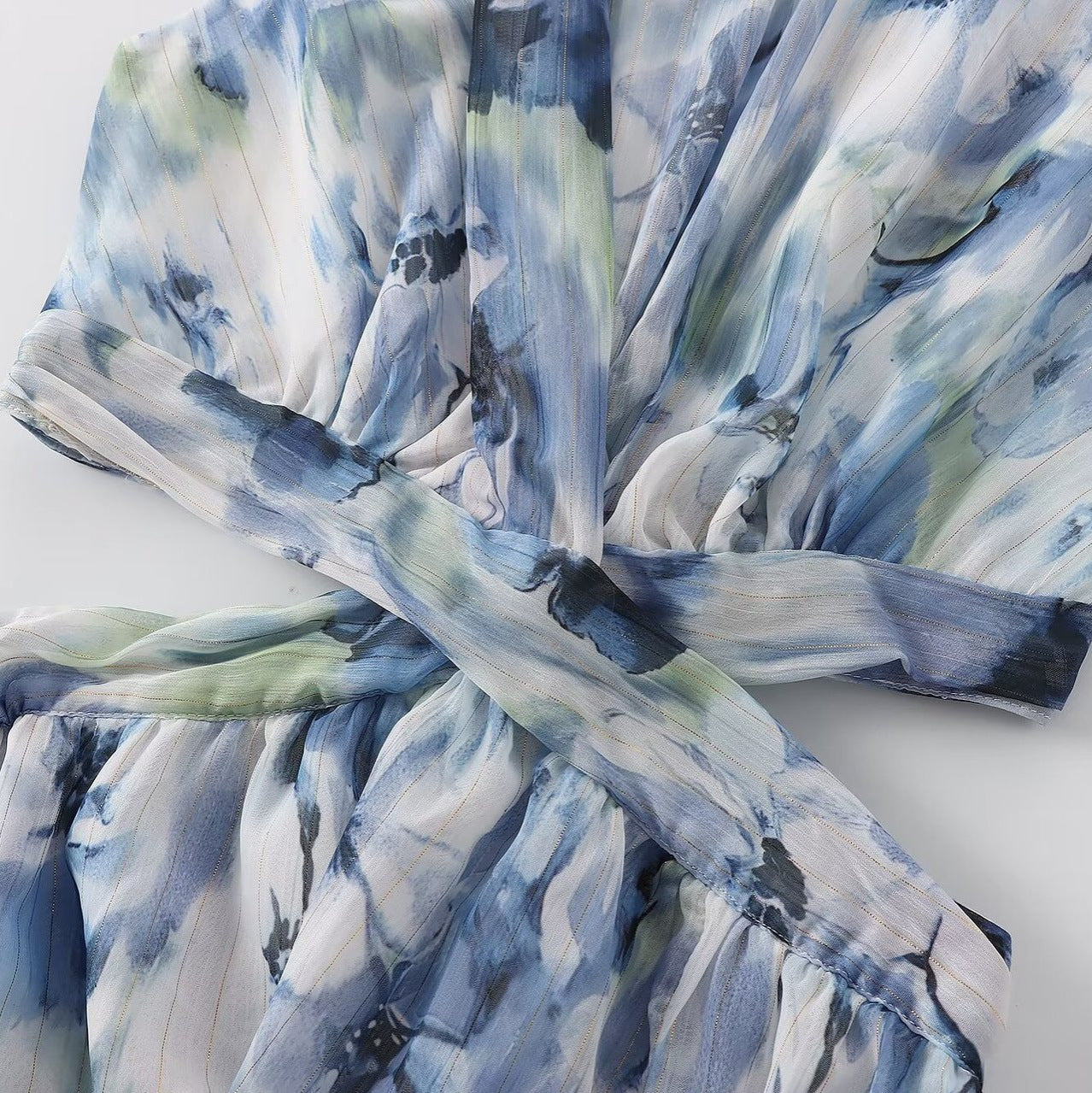 Zar Metallic Line Print maxi Dress