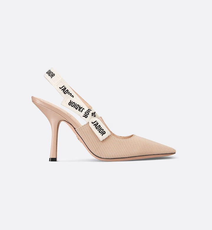 Dio-slingback pump Nude technical fabric