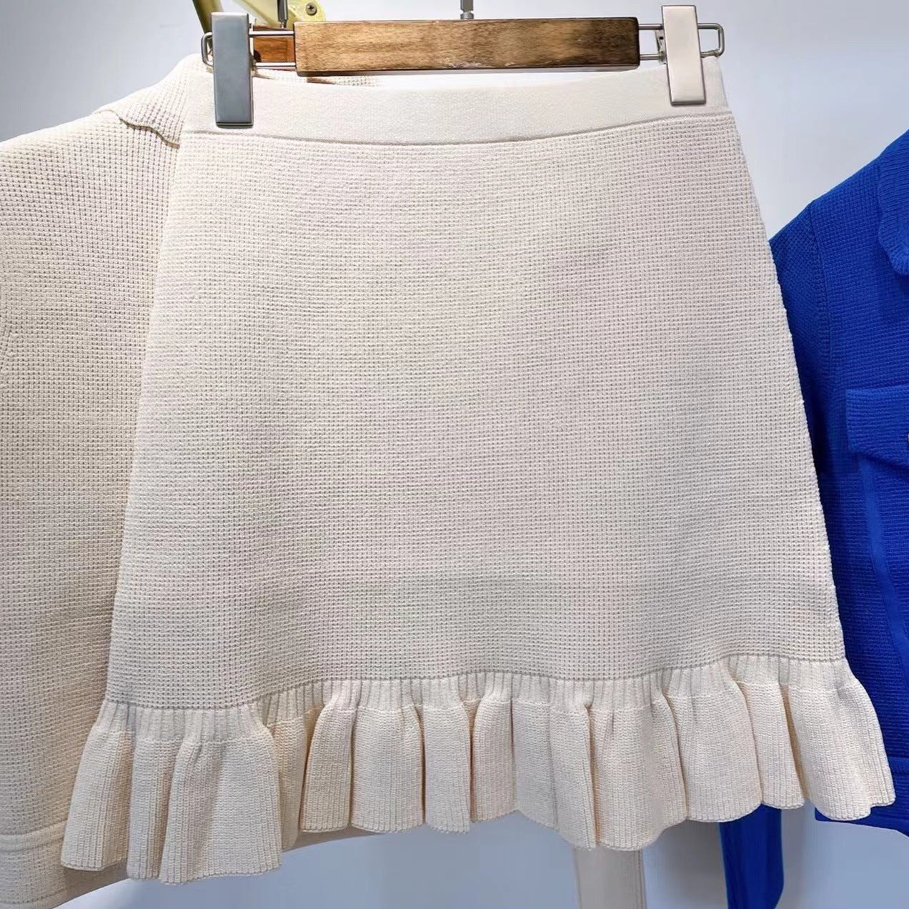 Summer Doll Collar Slim Knit Top Skirt