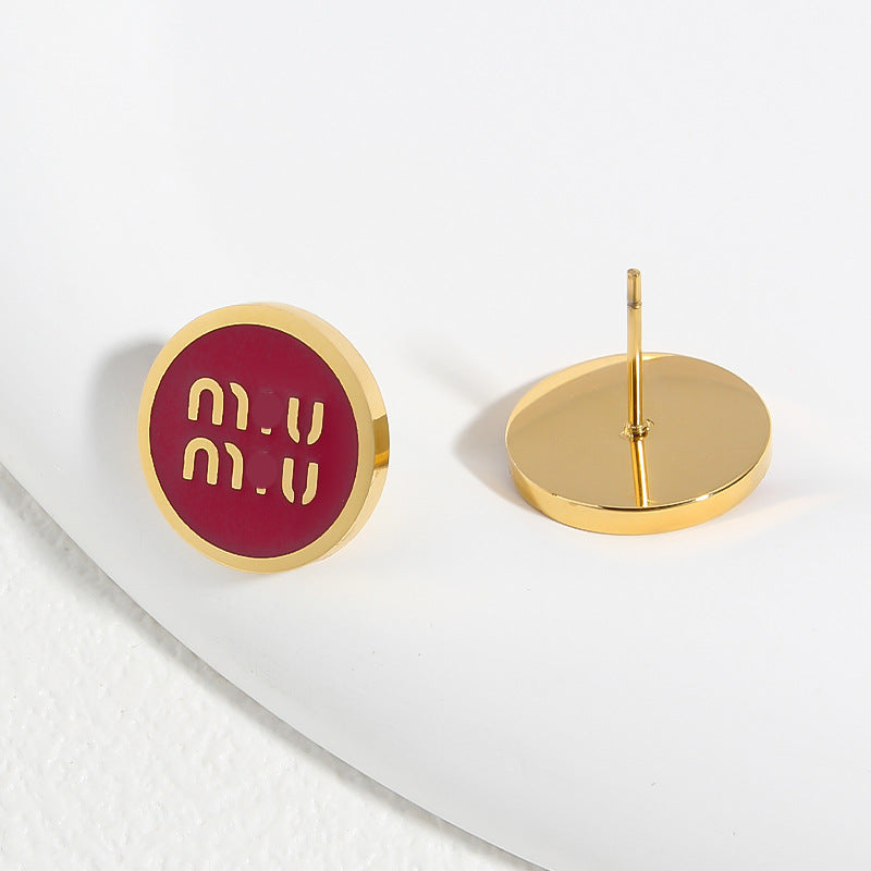 MIU letter stud earrings