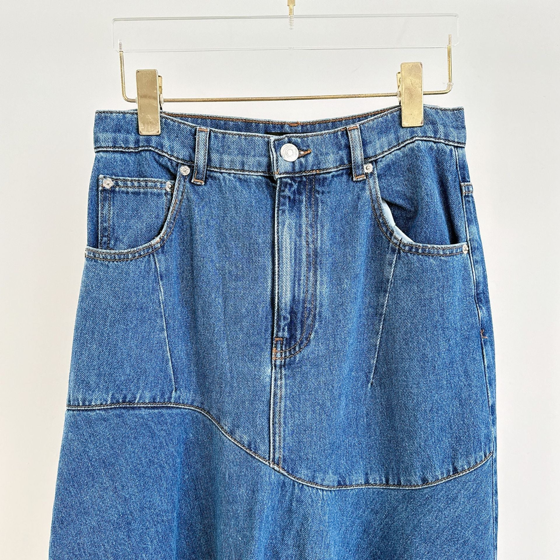 Denim long skirt