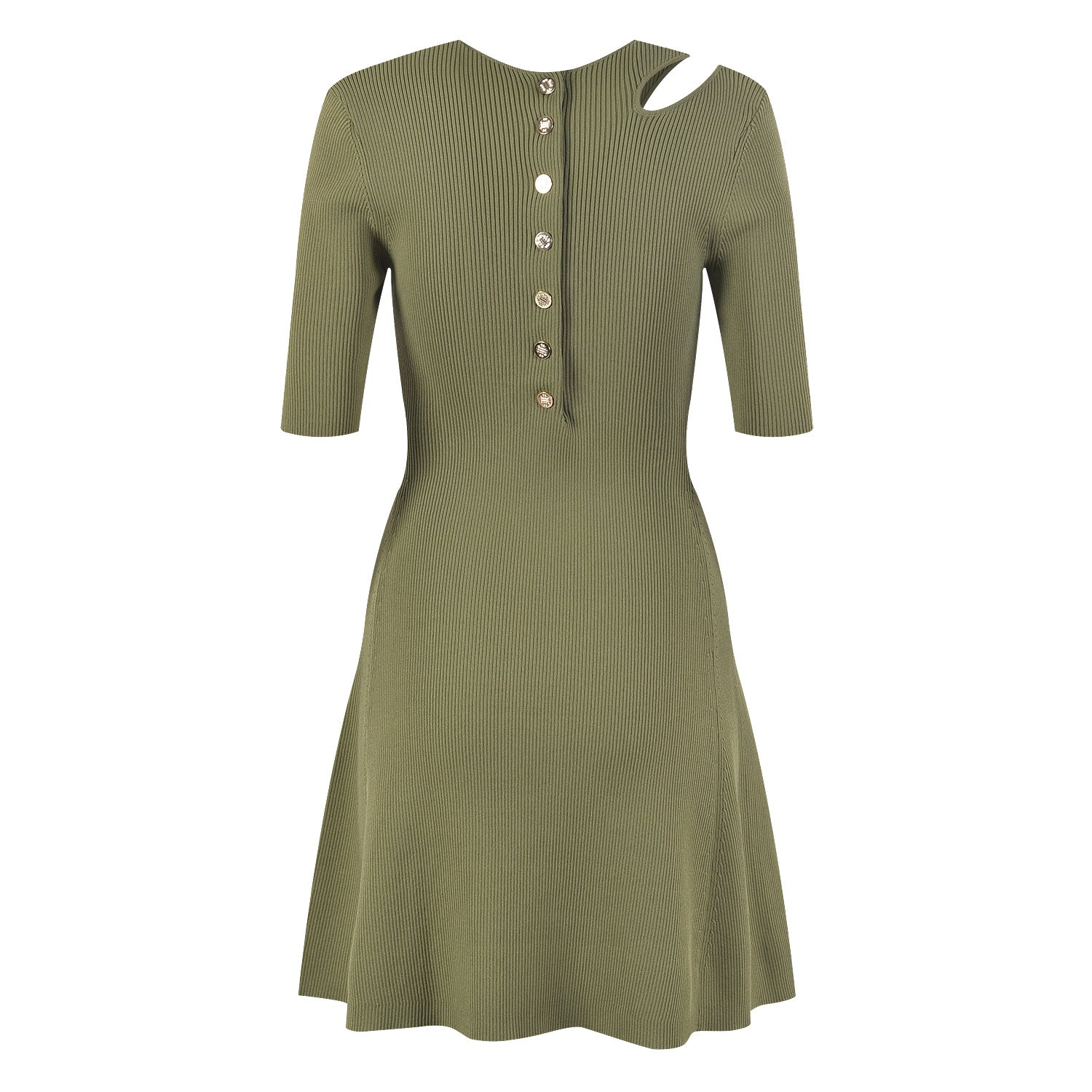 Green Slim Fit Wind Stretch Dress
