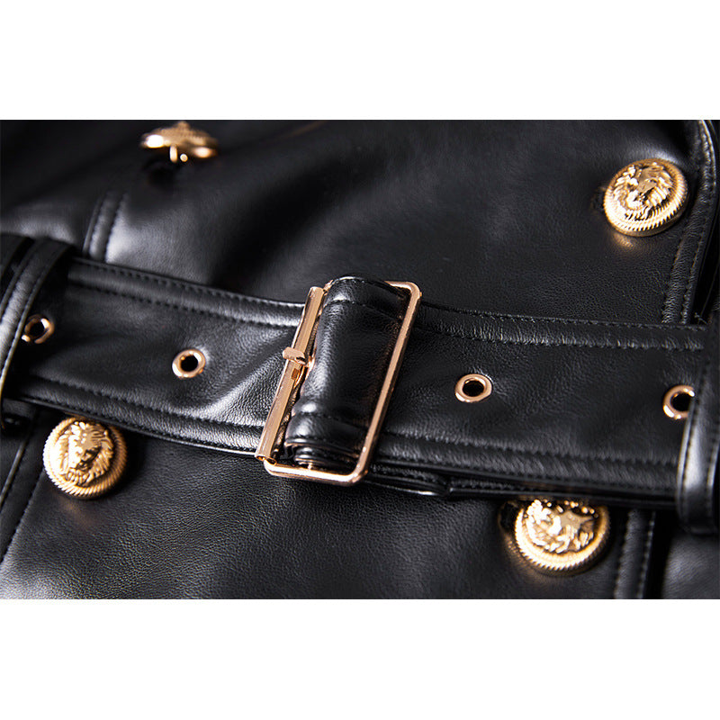 Leather Windbreker Black Jacket