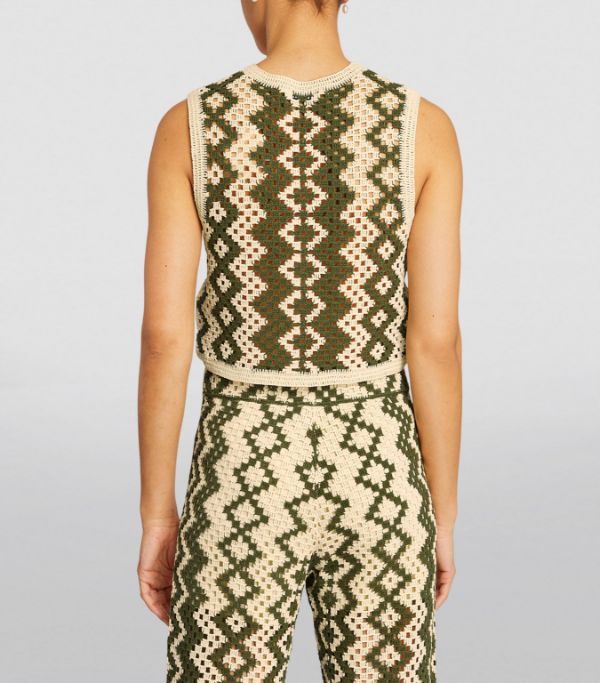 SANDRO Crochet Sleeveless Cardigan