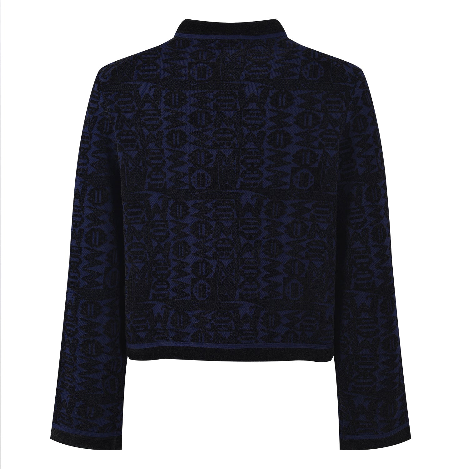Four-leaf clover jacquard crew neck Blazer