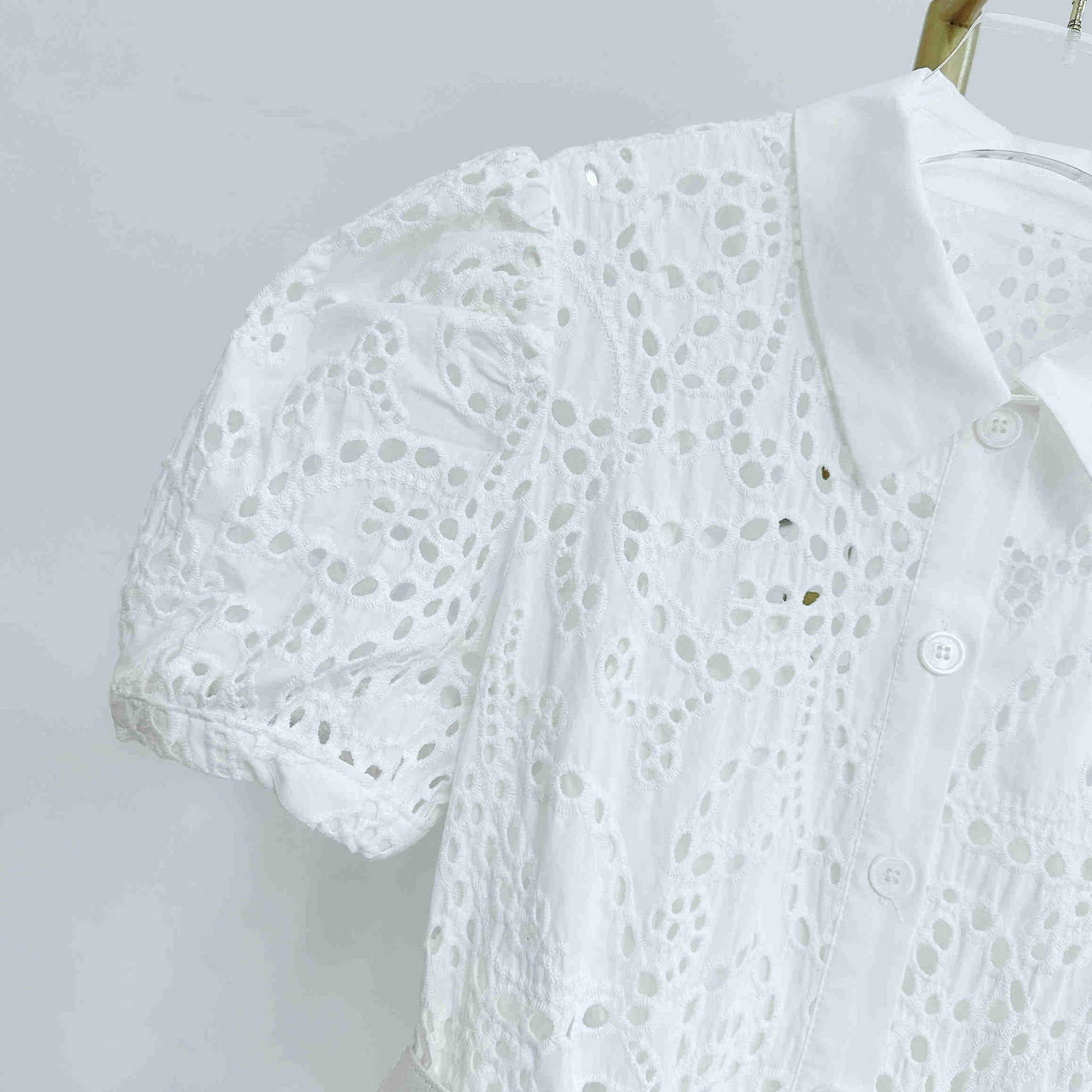 Polo collared puff sleeves dress